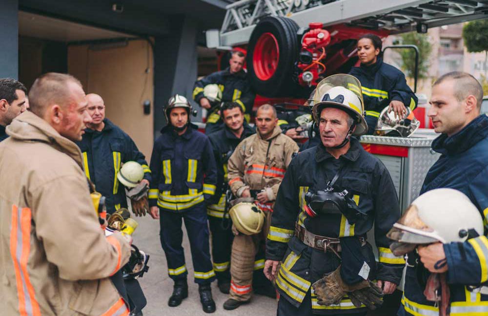 Brandmän under utbildning